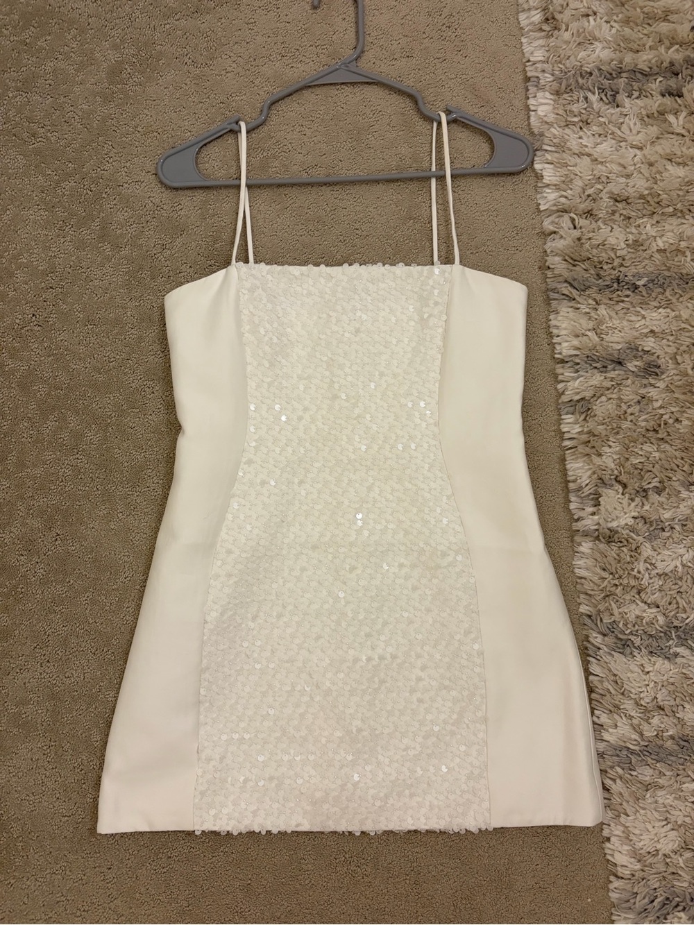 Shona Joy White Sequin Mini Dress US 2 XS Revolve